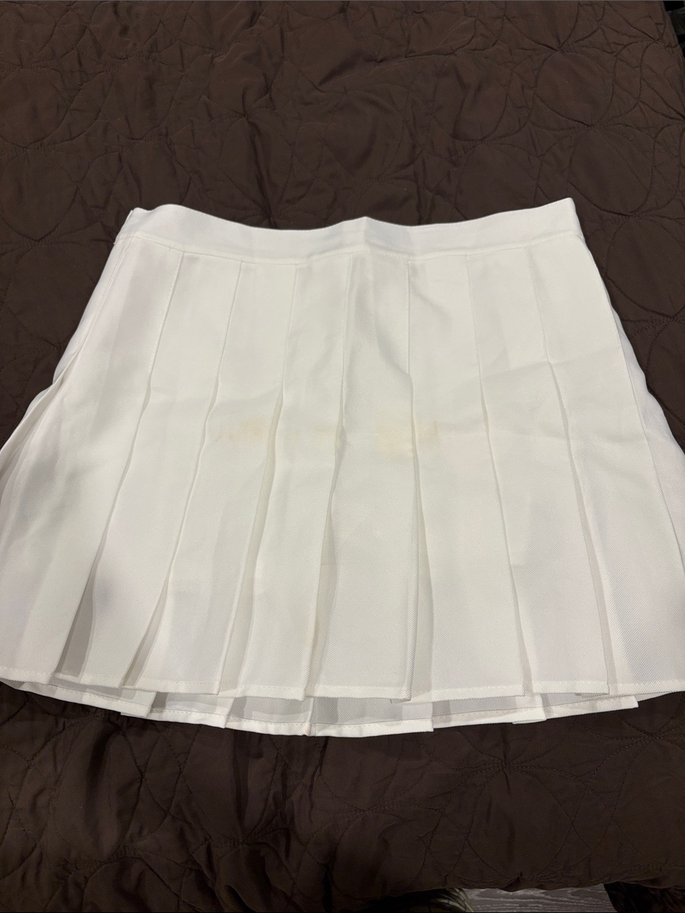 Women's White Pleated A-Line Skirt